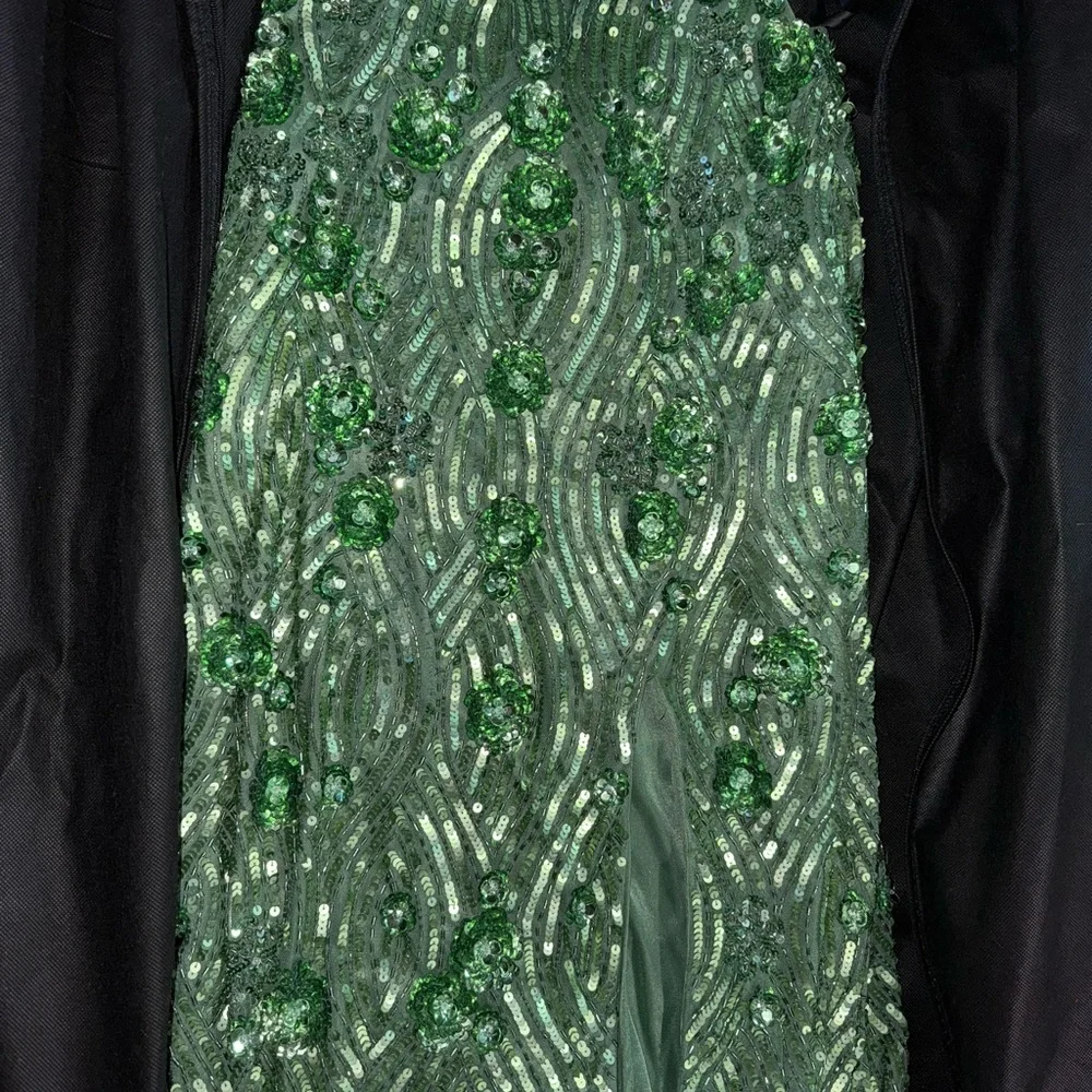 Primavera Couture Sparkling Green Backless Dress - Picture 5 of 11